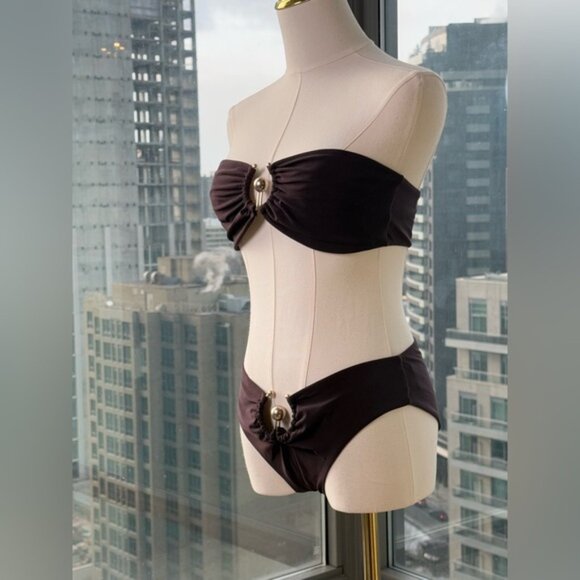🆕 CHRISTOPHER ESBER 🧿 NWOT Brown Orbit Bikini Set - Sz AU 10 / US 6 - Picture 5 of 16